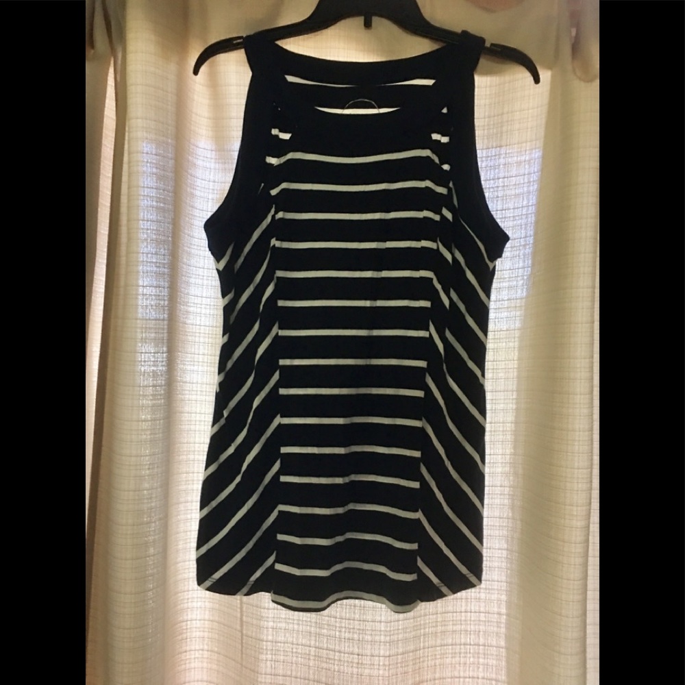 INC sleeveless striped top